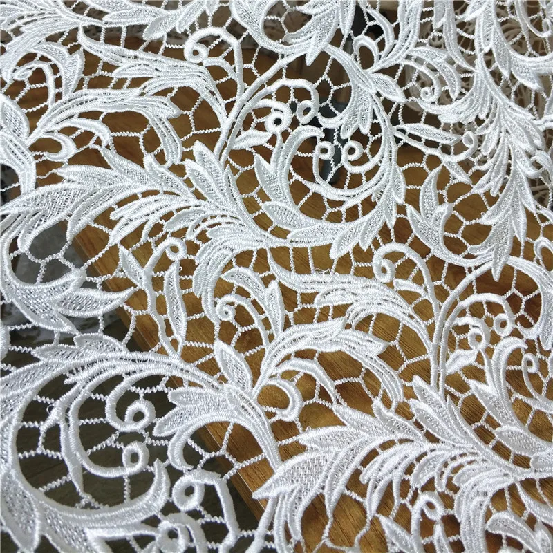 

1 Yard Guipure Leaf Fabric, Hollow out Crochet Floral lace fabric For Sewing Bridal gown, DIY Wedding Dress, Houte outure, Prom