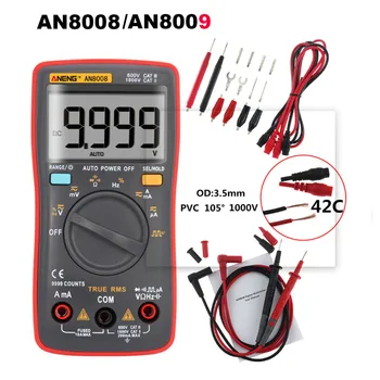 

AN8008 AN8009 Auto Range Digital Multimeter 9999 counts With Backlight AC/DC Ammeter Voltmeter Ohm Transistor Tester multi meter