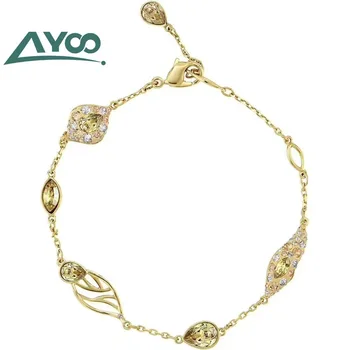 

AYOO High Quality SWA Classic Brown Elegant Sensitive Delicate Petal Women's Bracelet
