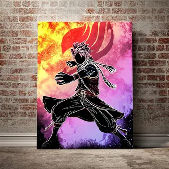 

Picture Home Decor Natsu Modular Canvas Fairy Tail Painting Modern Printed Animation Role Poster Wall Art Living Room No Frame