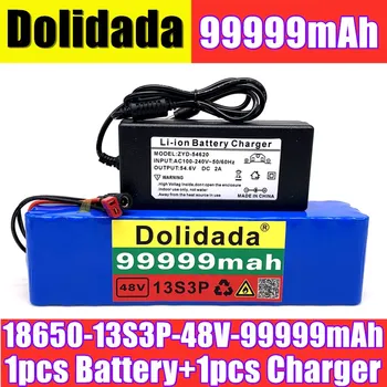 

18650-48V99999Ah 1000w 13S3P 48V Lithium ion Battery Pack 99999mah For 54.6v Electric bicycle Scooter with BMS with charger