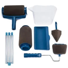 GH 8 шт., роликовая кисть для рисования, ручка, инструмент, Флокированная кромка, для офисной комнаты, Настенная краска, домашний инструмент, набор Роликовых Кистей, Прямая поставка