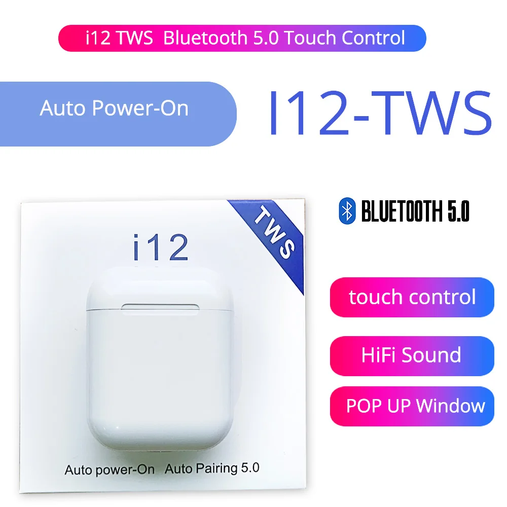 

I12 Matte Earphones Wireless Bluetooth 5.0 Earbuds Original Earbuds TWS wireless earpiece bluetooth earphones