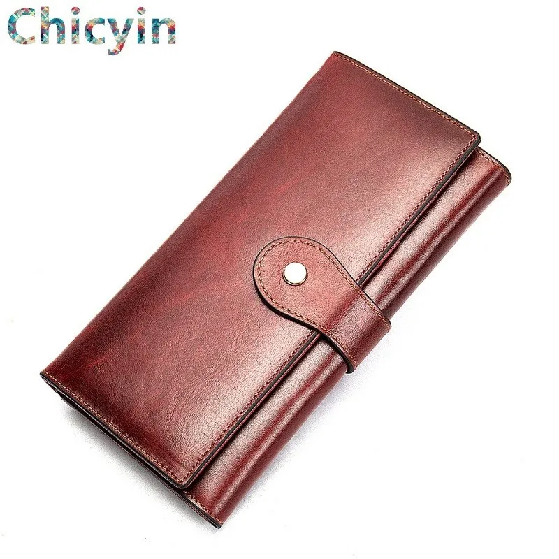Long Wallet Purse Money-Bags Phone-Cards Female Genuine-Leather High-Quality Women 