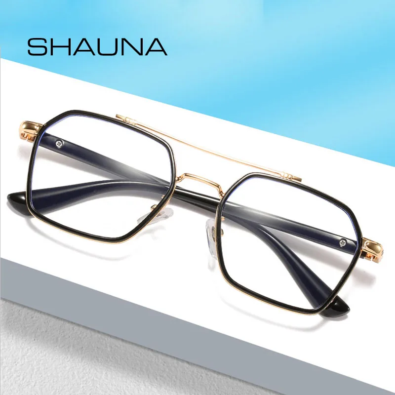 Anti blue light glasses SHAUNA Retro Anti-Blue Light Square Glasses Frame Optical Eyeglasses Frames