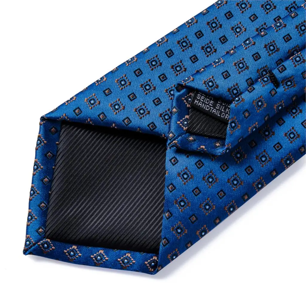 Модный мужской галстук, голубой, Одноцветный, в горошек, Свадебный галстук для мужчин, бизнес стиль, Прямая поставка, DiBanGu, дизайн, Hanky, запонки, галстук, набор, SJT-7261