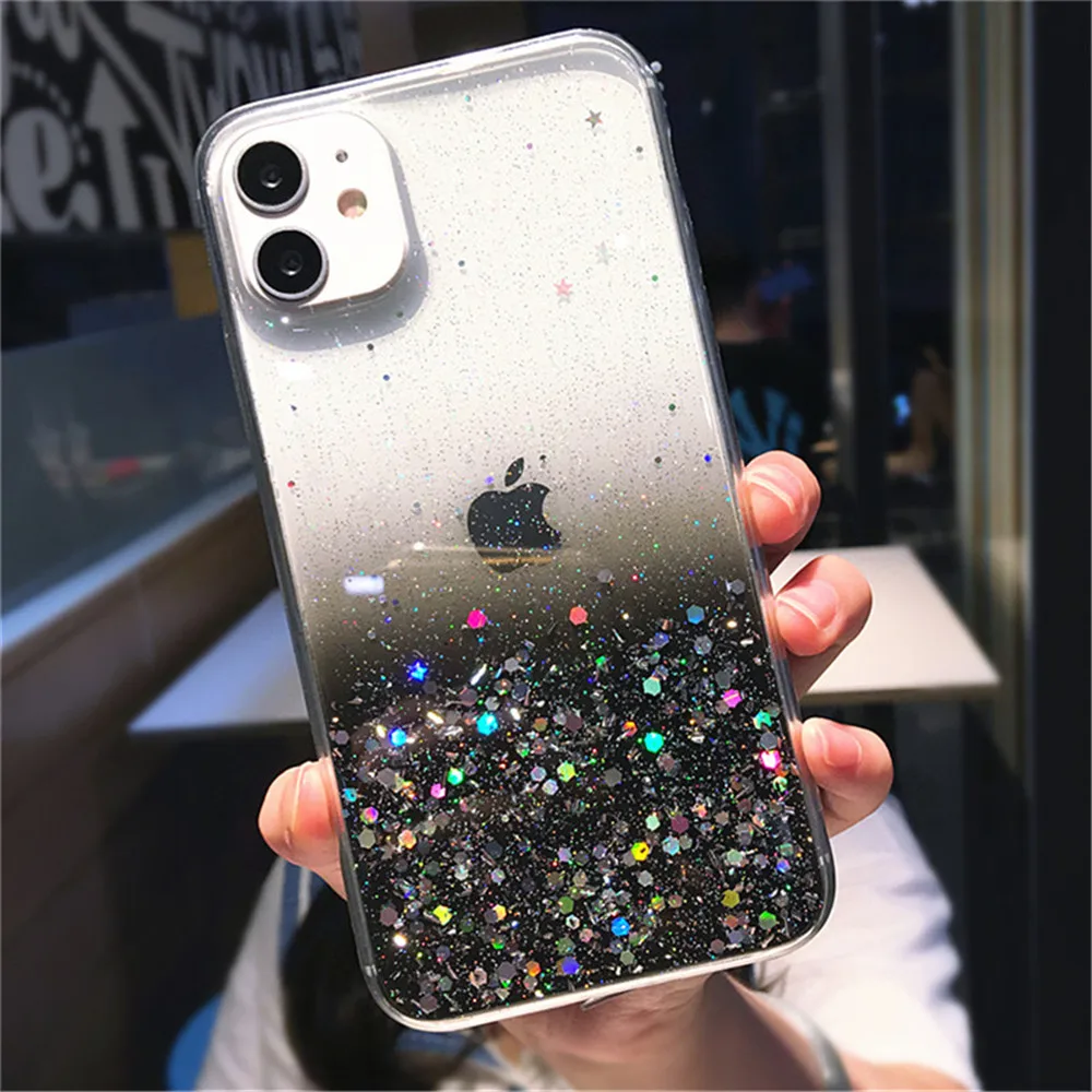 best case for iphone 13 pro max Luxury Gradient Sequins Clear Glitter Phone Case For iPhone 13 12 11 Pro Max X XR XS Max 7 8 Plus SE 22020 Soft TPU Back Cover 13 pro max case