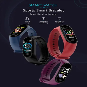 

Waterproof Smart Band Fitness Trcker M4plus Sport Smart Bracelet Pedometer Heart Rate Blood Pressure Bluetooth Health Wirstbands