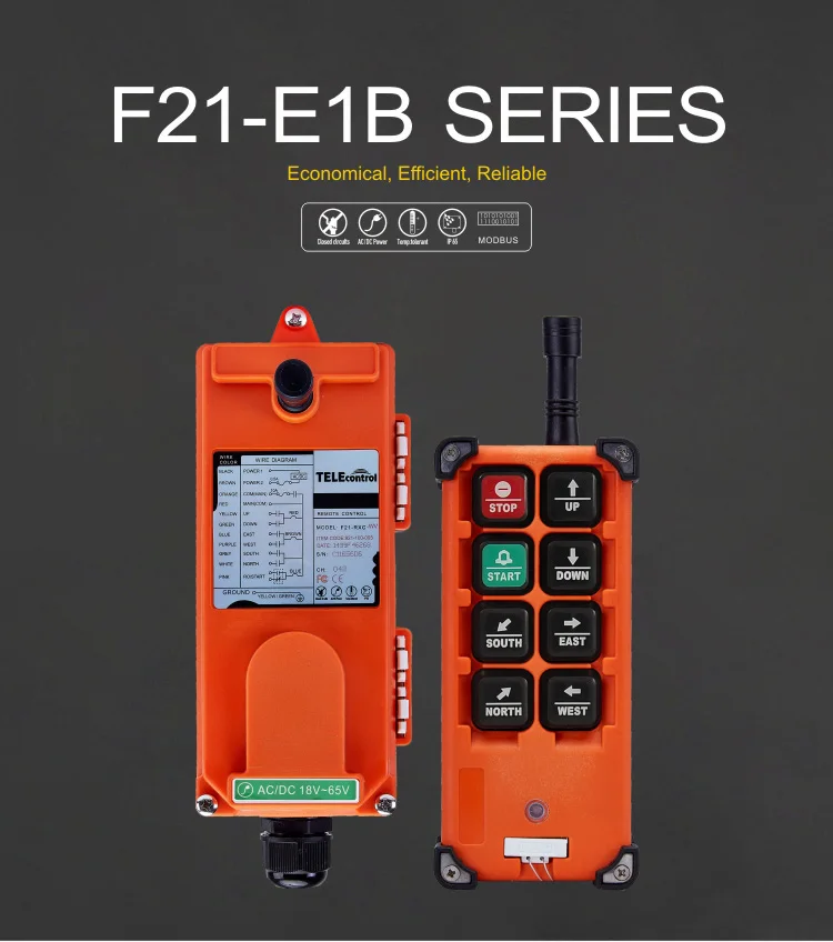 F21-E1B Single Emitter Hoist Crane Radio Wireless Remote Control AC 415V #D297D 