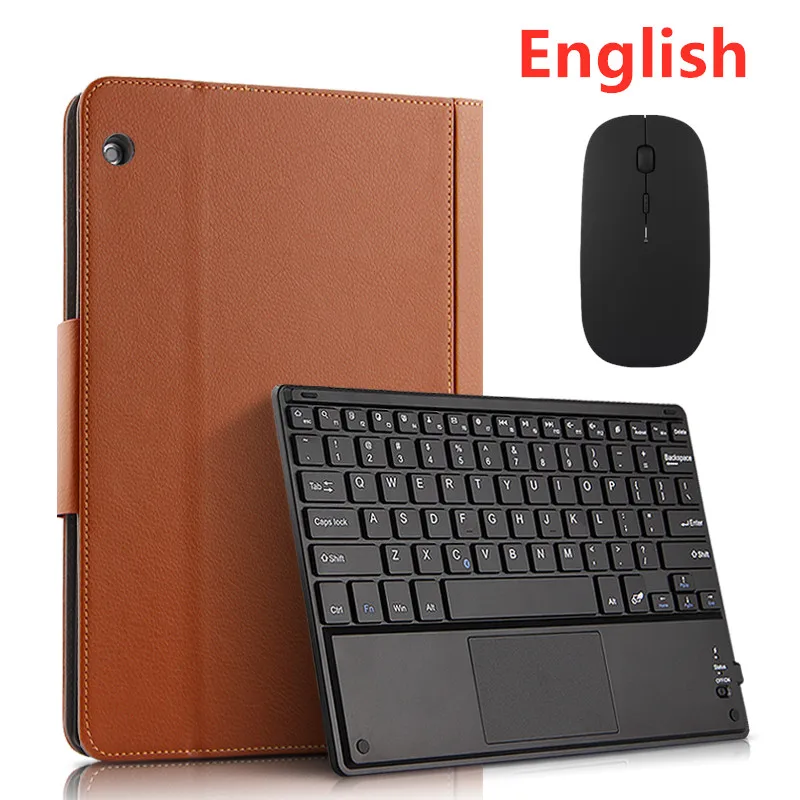 brown mouse English Чехол для lenovo Tab M10 10,1 TB-X605L, Беспроводная Bluetooth клавиатура, защитный чехол из искусственной кожи, Tab m10 TB-X605F, 10,1 дюймов, чехол для планшета - Цвет: brown mouse English