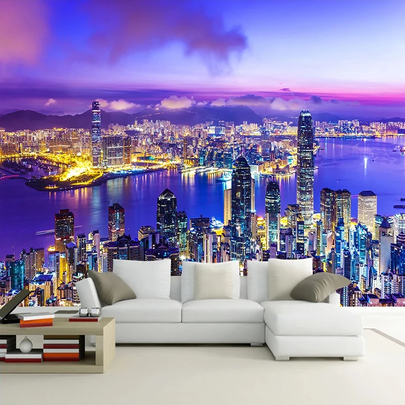 City Night View 3d Photo Picture Wallpaper Custom Wall Murals Modern Living  Room Bedroom Background Wall Painting Art Wallpaper - Wallpapers -  AliExpress