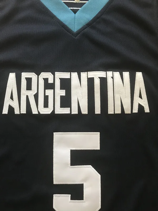 Новинка#5 Manu Ginobili Team Argentina темно-синяя баскетбольная майка Мужская сшитая на заказ футболка с номером