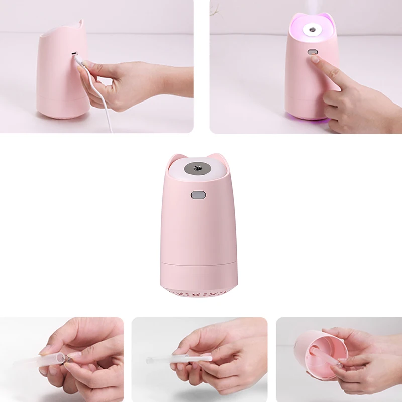 Buy USB Humidifier 280 Ml Mini Portable Humidifier and 7 Color LED Night Light Auto Off Ultra Quiet Suitable for Home Office B