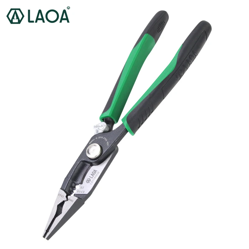 

Инструменты для обжима LAOA, 8 дюймов, игольчатые кусачки плоскогубцы многофункциональный инструмент, инструмент для зачистки проводов Aalicate, плоскогубцы с длинным носом и функцией блокировки