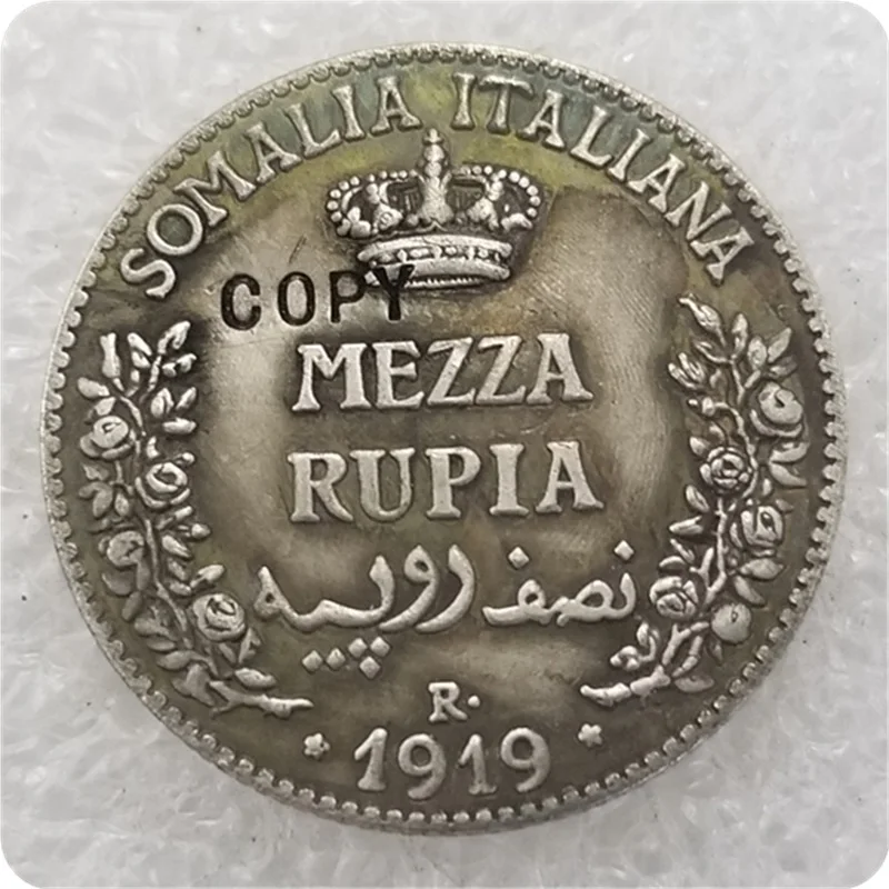 1919 итальянский Сомалиленд(Somalia) 1/2 Rupia-Vittorio Emanuele III имитация монеты