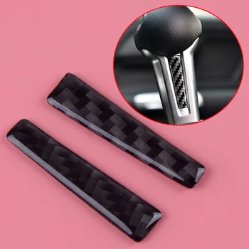 

DWCX 2Pcs Carbon Fiber Black Car Gear Shift Handle Decor Trim Cover Moulding Fit for Ford Mustang 2015 2016 2017 2018 2019