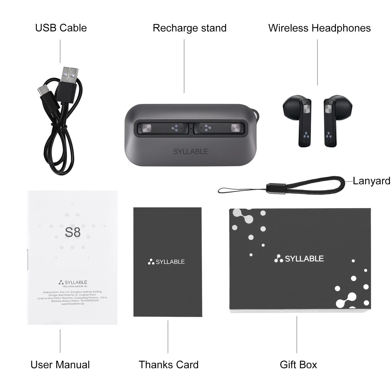 Fones de Ouvido Intra-auriculares sem Fio Modo de Comutação Compatível com s8 Syllable Produto Original 5 Horas Estéreo Mestre s8 Tws - Image 6