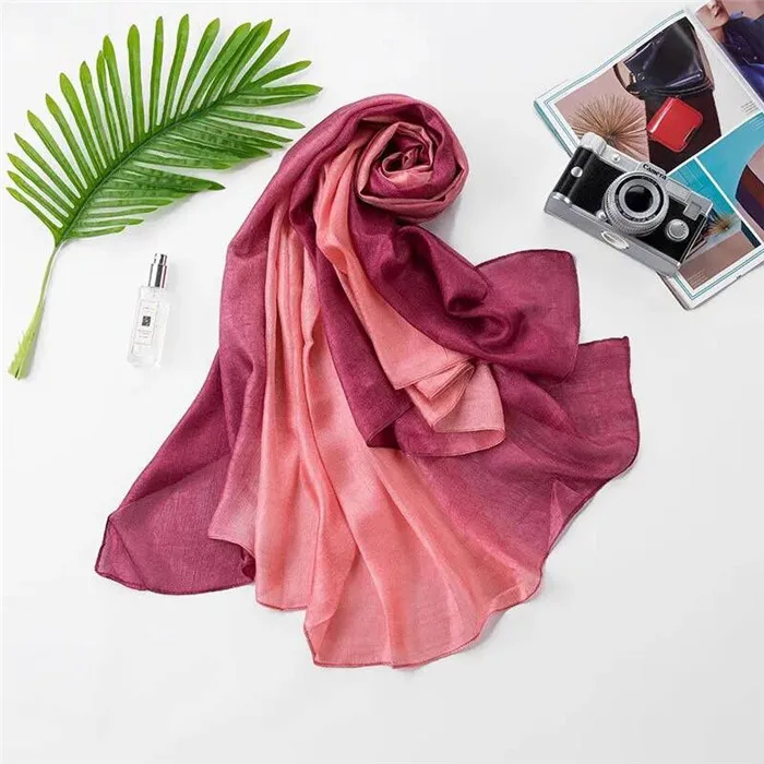 Модный женский шарф градиентный цвет пашмины foulard солидный галстук-бабочка шарф 10 шт./партия - Цвет: Красный