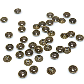

12mm 100pcs/lot Alloy Round Flower Petals Tibetan Silver Plated Bead Caps End Caps Charms For Jewelry Findings