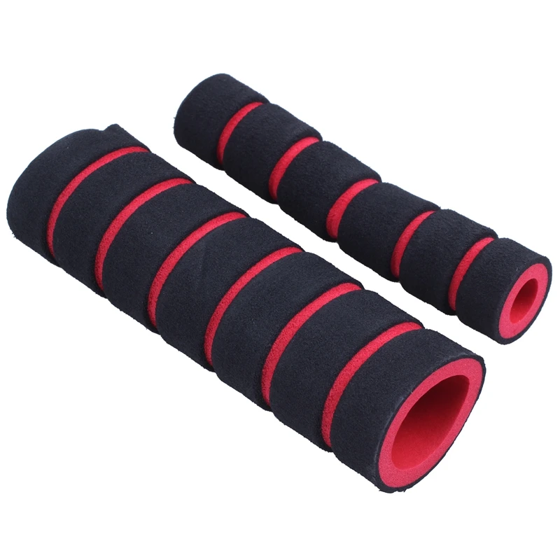

Black Red Non-slip Foam Bicycle Handlebar Grips 4 Pcs