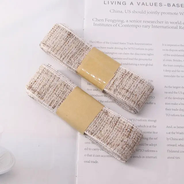 2.5cm Pattern Dress Tie Christmas Ribbon DIY Gift Wrapping Wedding Decoration Hair Accessories Bowknot Hand-Sewn Process white