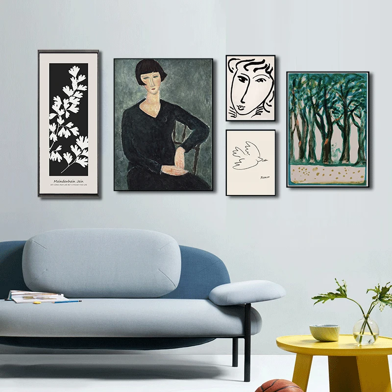 Классический постер Amedeo Modigliani Picasso коллекция художественных работ эскиз холст