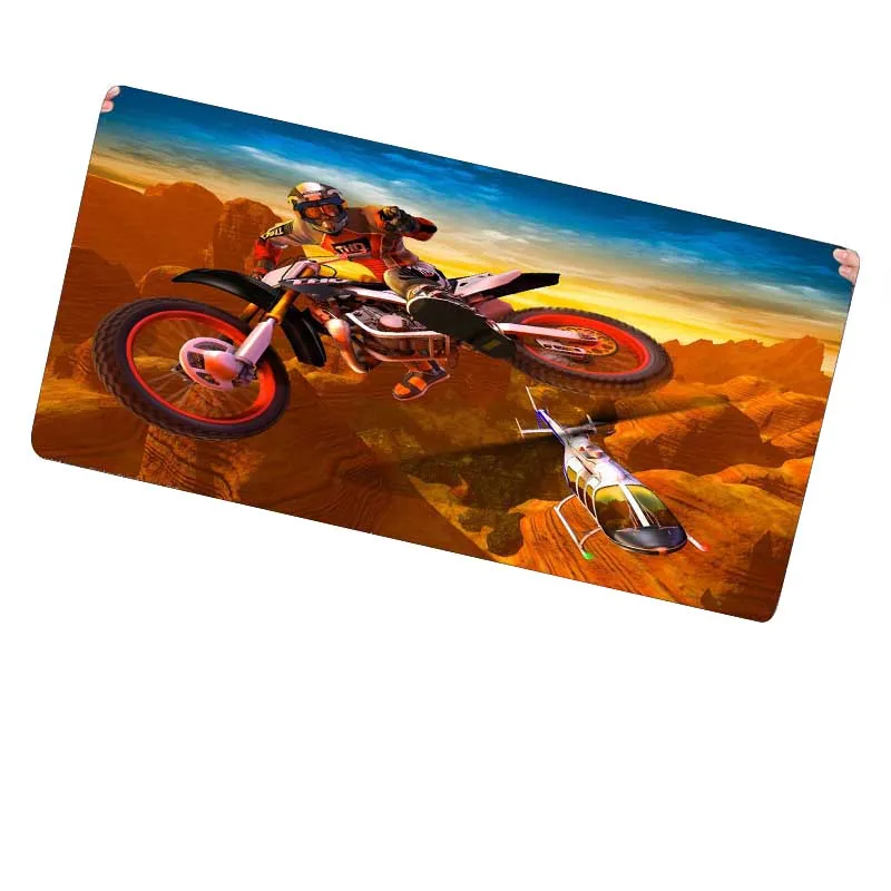  Motorbikes Colorful Gaming Mouse Pad Durable Mat with Locking Edge Rubber Cloth for Dota LoL CSGO D
