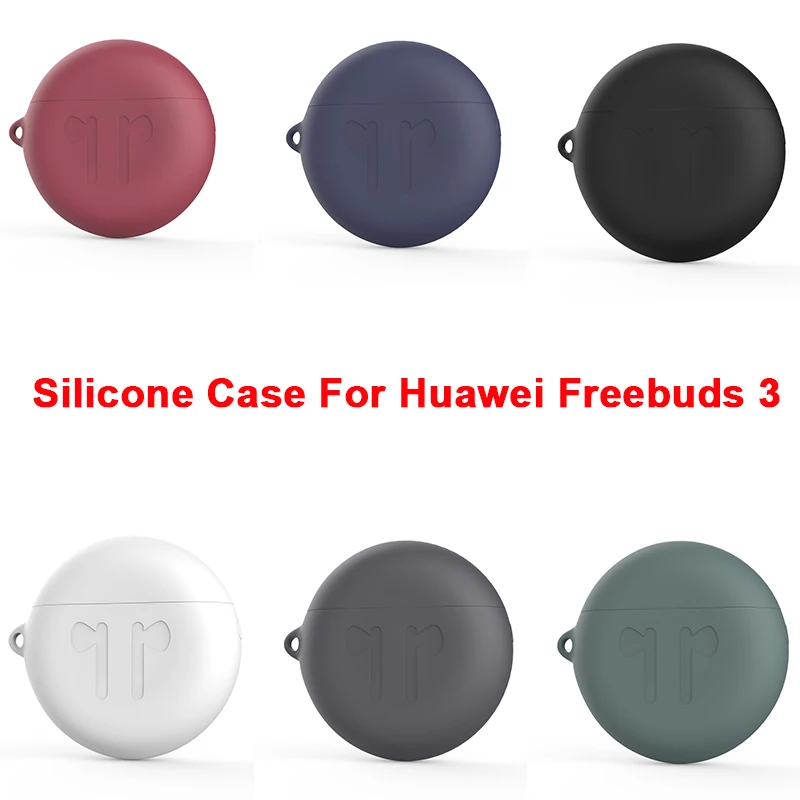 

For Huawei Freebuds 3 Wireless Bluetooth Earphone Protective Case Silicone Anti-Lost Charging Box Case Cover With Keychain