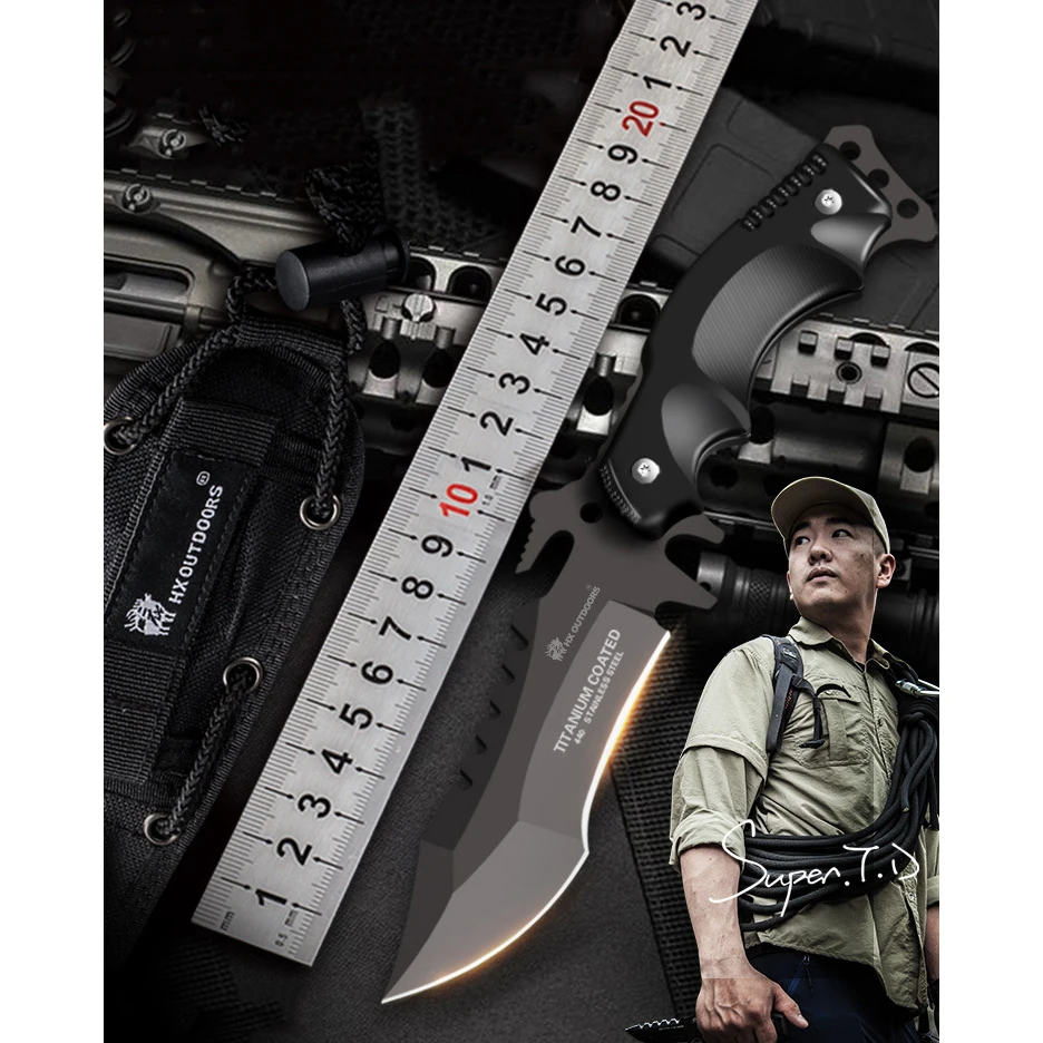 Тактический нож HANDAO K10 с рукояткой 440C титановый Мультитул для кемпинга выживания