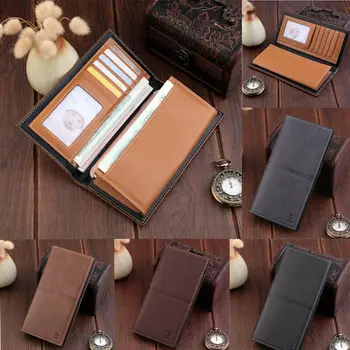 

Men's Business PU Leather Luxury Leather Wallet ID Card Holder Purse Checkbook Clutch Billfold Solid Wallet