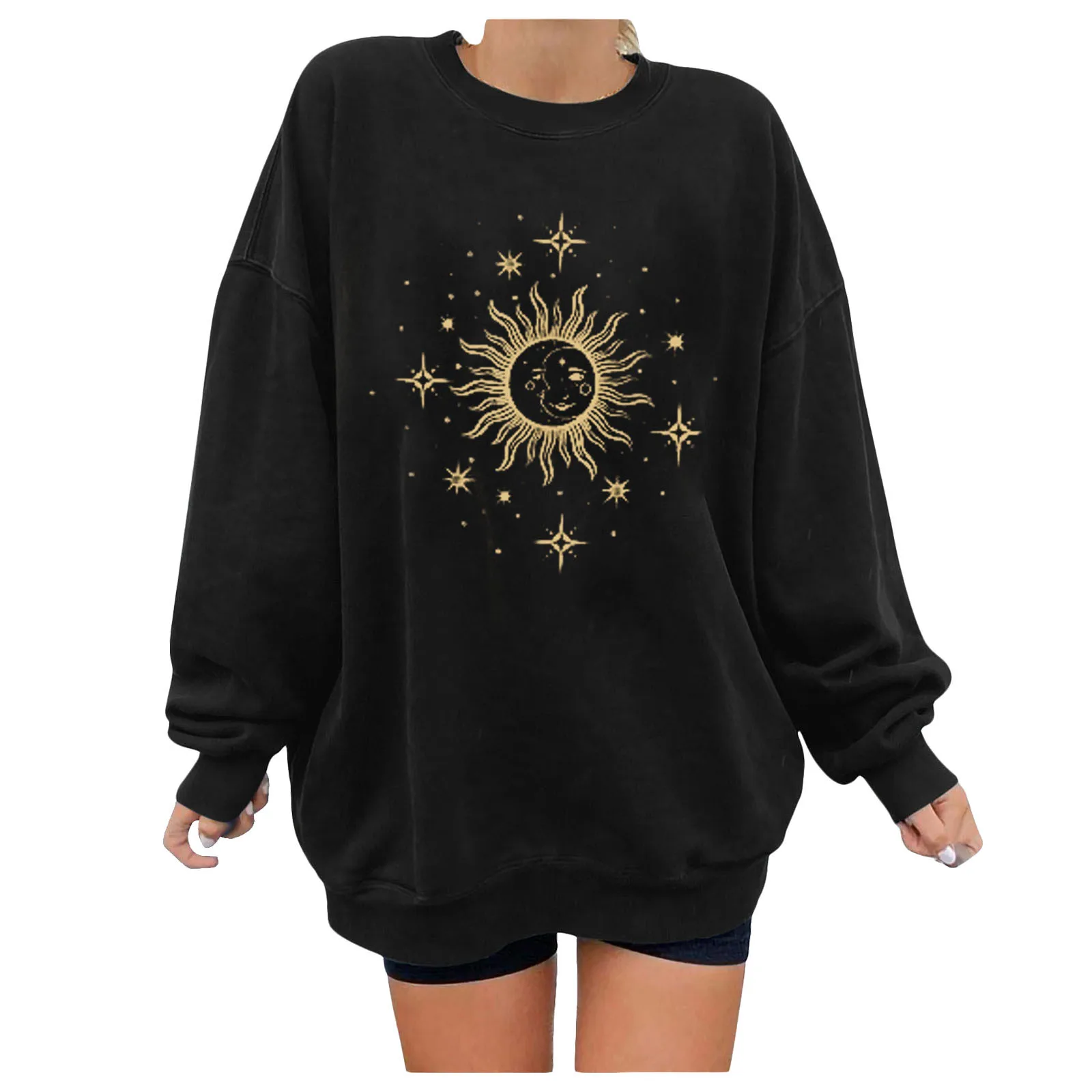 

New Autumn Winter Women Printed Sweatshirt Warm Long Sleeve Casual Pullover Tee Shirt Blouse Harajuku Streetwear Polerones Mujer