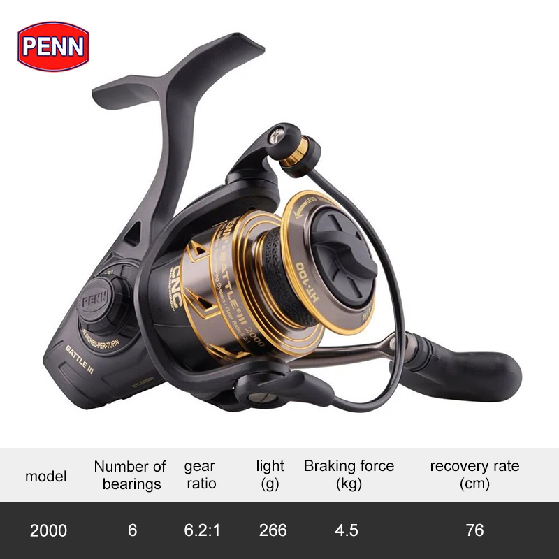penn BATTLE III BTL III 6000HS 8000 full metal spinning fishing
