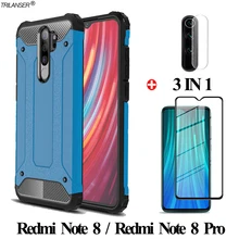 3-в-1 стекло для redmi-note-8pro бронированный чехол xiaomi redmi note8 чехол на ксиоми редми нот 8 про чехол из мягкого силикона анти-противоударный бампер чехол redmi note 8 pro xiomi чехол сяоми редми ноут 8 про