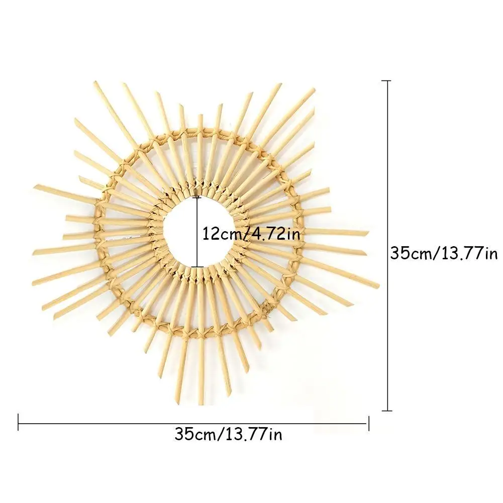 Скандинавский стиль зеркало рамка держатель звезда-образный домашняя фоторамка настенный подвесной ротанговый Плетеный DIY ремесла украшения для дома