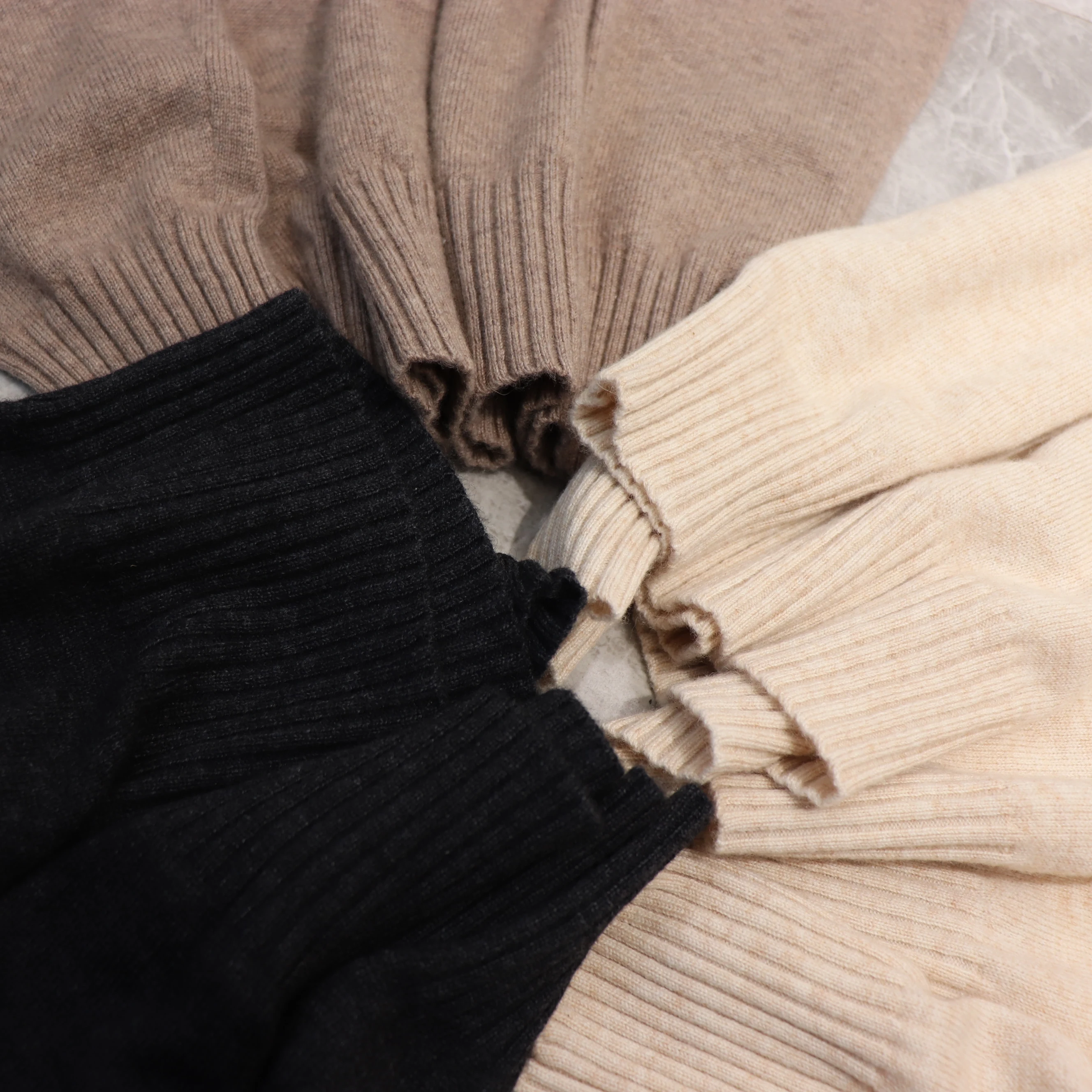 Fashion High Quality Women's Luxury Two Pieces 100%Cashmere Wool Suits Female Warm Cashmere Knit Tops +  Wool Pant Sets WY564 5