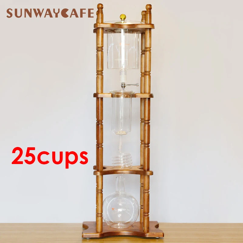 

Hot Sell 25cups ice drip Japanese Style syphon coffee maker Cold Brew/Drip Coffee Maker 3000ml Heat Resistant Glass For Barista