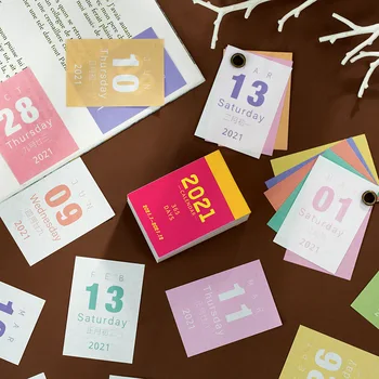 

365 Days Mini Annual Calendar 2021 Desktop Paper Calendars Daily Scheduler Table Planner Yearly Agenda Calendars