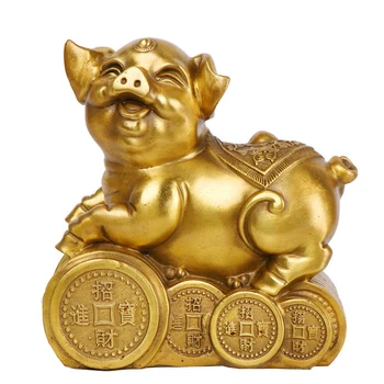 

MOZART Bronze Pure Copper Lucky Pig Ornaments 12 Zodiac Pig Crafts Home Decoration