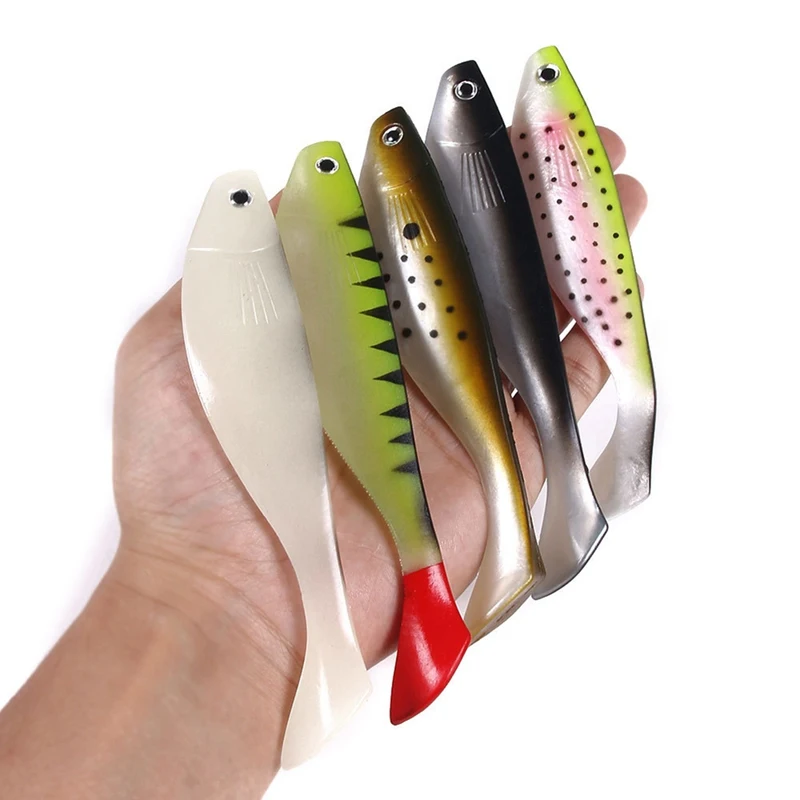  Artificial Fishing Lures 3D Soft Bait Fish Pattern Swim Fishing Bait Rig Fishing Reusable Plastic S