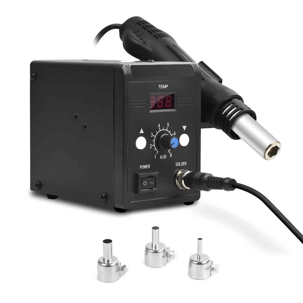 220 V/110 V Цифровой горячий воздух-Пистолеты 2-в-1 выпаивания горячим воздухом под контролем Температура обслуживание машины горячего воздуха-Пистолеты
