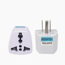 Universal International Power Plug Adapter for Global Travel - Compatible with US, UK, EU, AU, Israel, and Brazil Outlets (US 3pin)