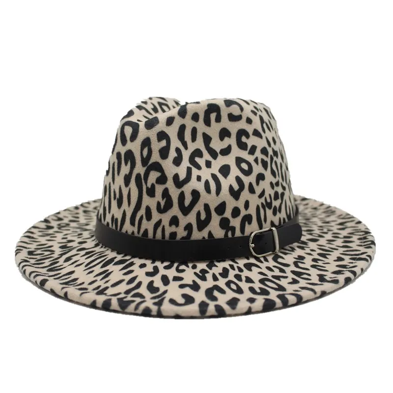 Seioum тренд унисекс плоские полями шерсть фетр Джаз Fedora шапки для мужчин женщин леопард зерна кожаный ремешок Декор Трилби Панама шляпка для официальных мероприятий