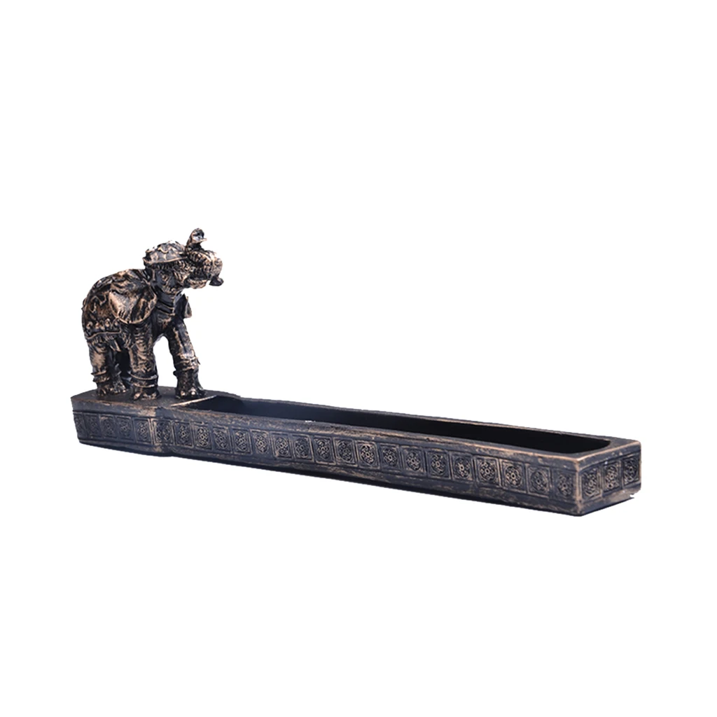 Elephant God Design Incense Burner Holder Resin Figurine Home Decor Crafts for Car Yoga Room Ornament