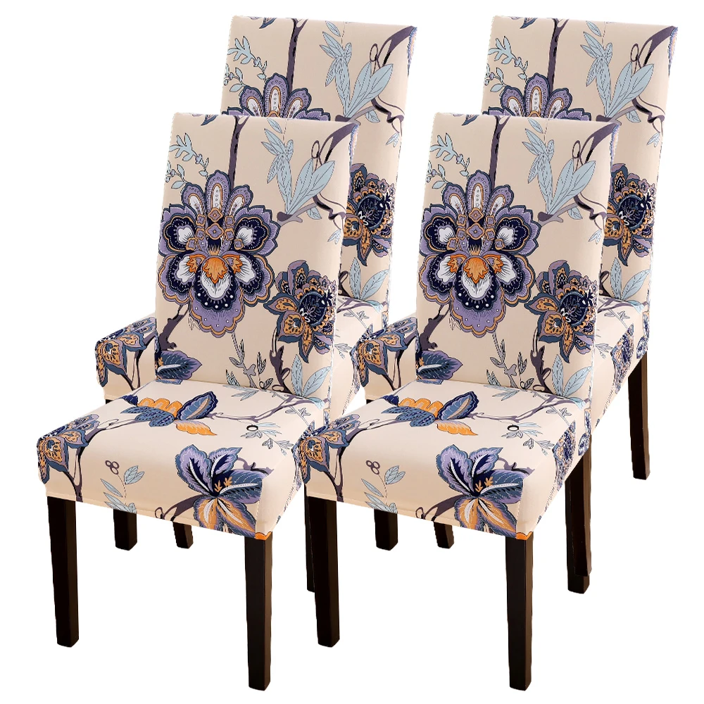 Чехол для стула с принтом, Эластичный чехол для сиденья, используемый для свадебной вечеринки, дома, кухни, столовой, офиса, гостиной - Цвет: 06