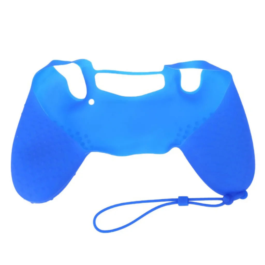 Синий Мягкий силиконовый защитный кожаный чехол для sony playstation 4 PS4 чехол оболочка контроллер чехол 1021#2 - Цвет: Синий