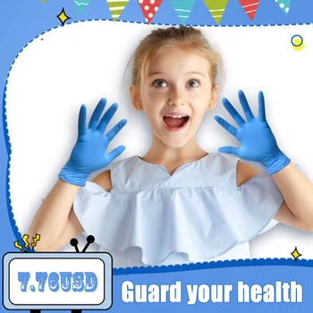 

20 pcs Children's Blue Disposable Gloves Latex Medical Gloves Nitrile Protective Gloves Universal for Left and Right Hands Kids
