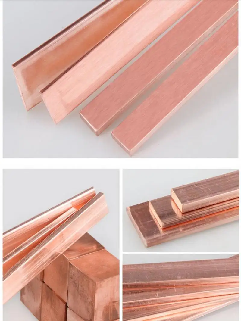 99% pure Cu flat Copper Bar Plate Metal Strip thickness 1/1.5/2/3/4/5 mm length 250 mm