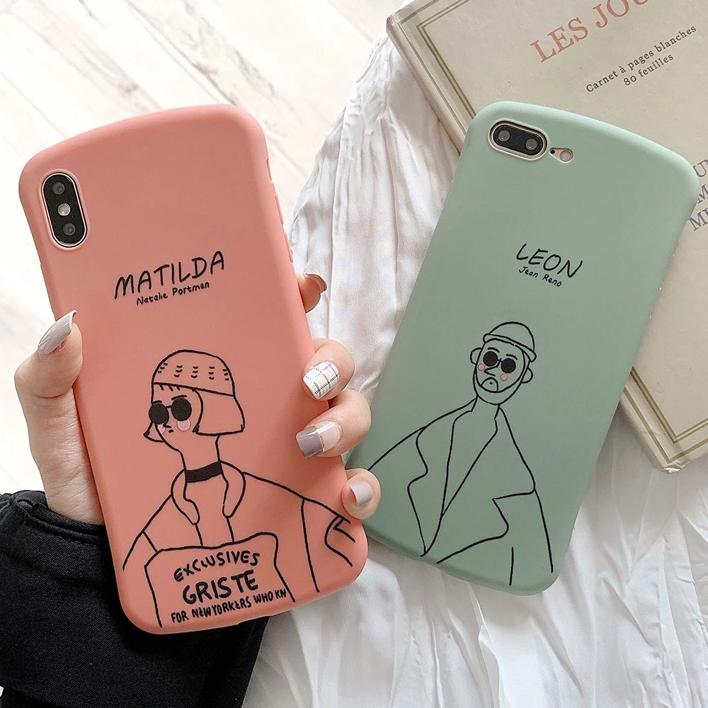 

LEON & Matilda Soft Case for iPhone 11 pro max 6 6s 6plus 6splus 7 8 plus X Xs Xs Max XR Full Protection TUP Anti-fall Cover
