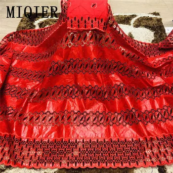 

MIQIER 2020 High Quality African nigerian Lace Fabric Bazin Brocade Damask Lace Fabric fabric for sewing Swiss Tulle lace HLB23