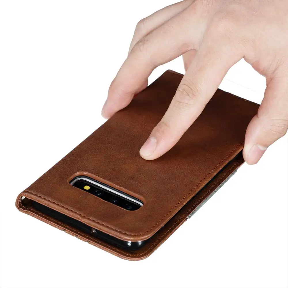 Кожаный магнитный чехол с откидывающейся крышкой для samsung Galaxy S7 edge S8 S9 S10 Plus Note 8 9 10 Plus Чехол-кошелек чехол для мобильного телефона
